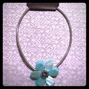 Teal Floral Statement Necklace